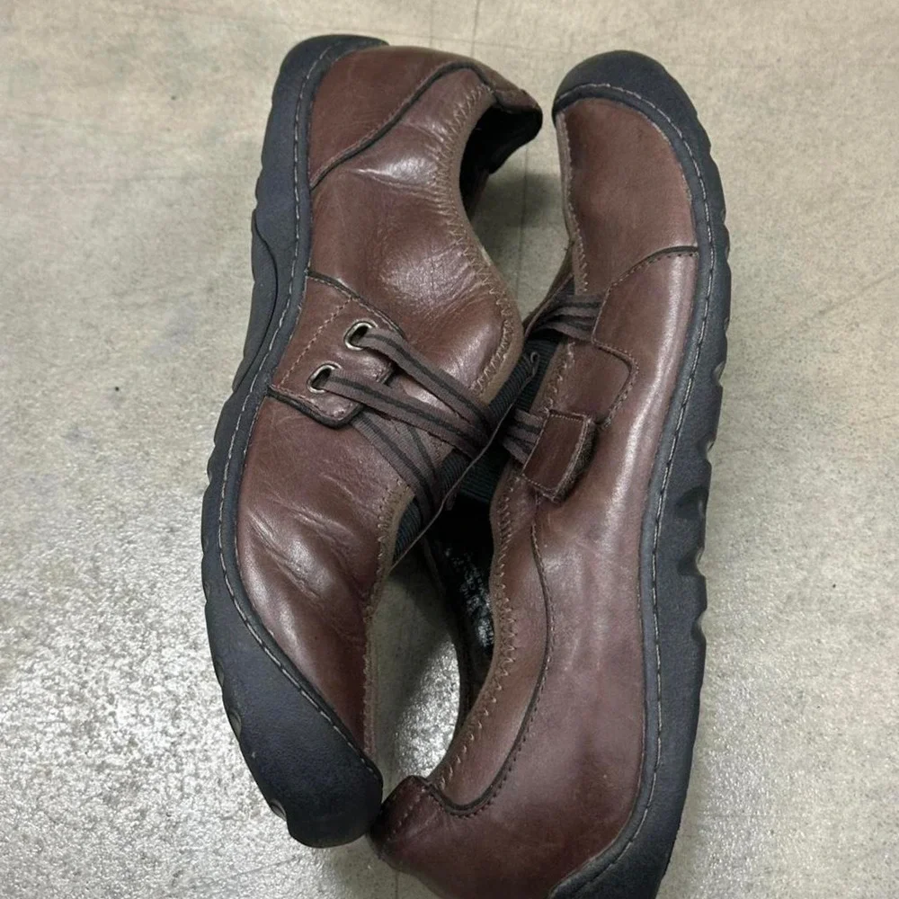Clarks Springers Maddie Brown Leather Mary Jane Flats